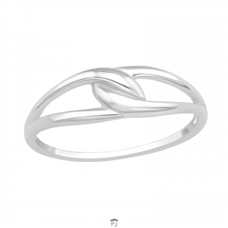 Ring zilver egaal knoop